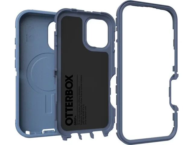 Defender Mag iPhone 16 Hoesje Baby blue jeans