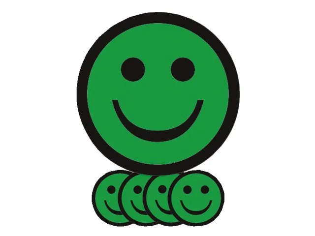 Aimant Smiley 25mm émotion content vert 5 pièces