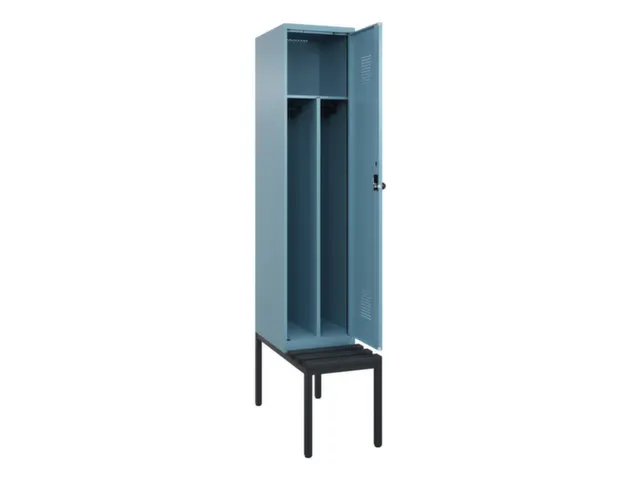 locker met bank,voor scheiding van kleding,HxBxD 2120x400x815mm,1vak