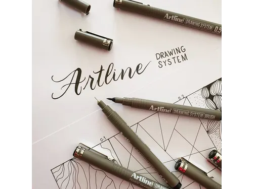 Fineliner Artline technisch brush zwart