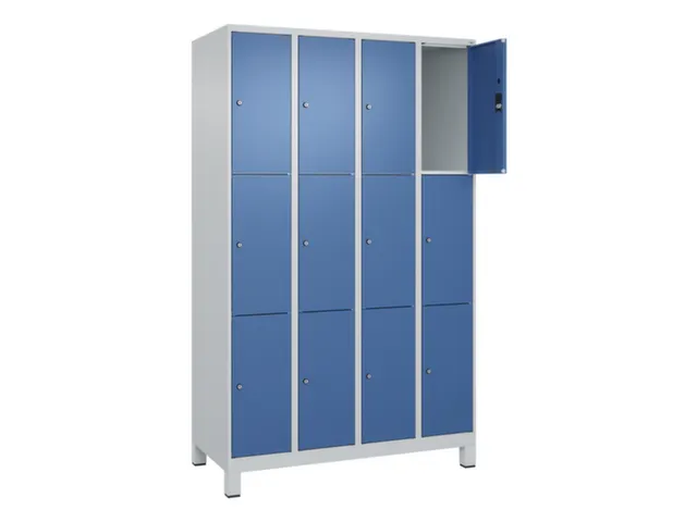 lockerkast,HxBxD 1950x1200x500mm,4x3vakken,vak B 300mm,cil.-slot
