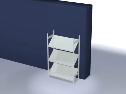 Inhaakstelling Basisveld Hxbxd 2000x1360x535mm 3legborden Schuin