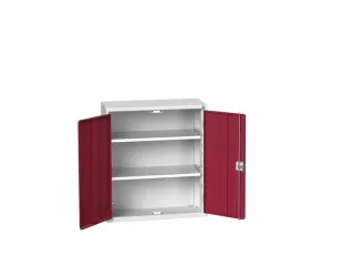 wandkast 900x800x350mm 2xStalen bodem sokkel Ral 7035 front Ral 3004 - 1