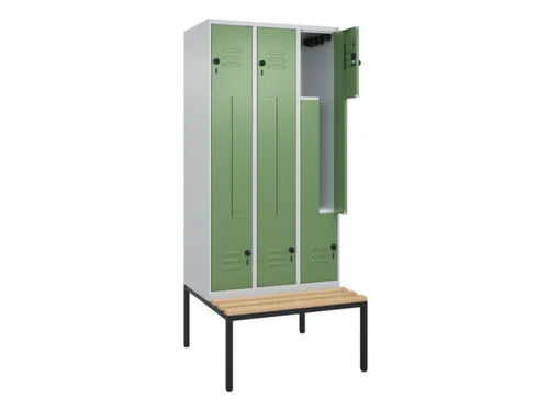 Z-garderobekast,HxBxD 2120x900x815mm,6vak,vak B 300mm,draaigrendel