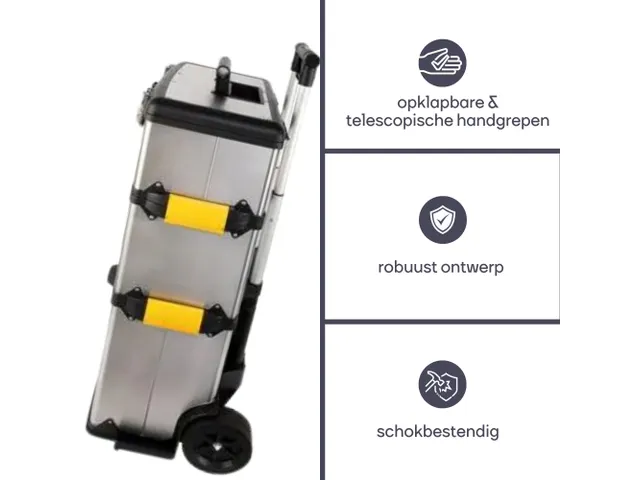 Gereedschapswagen 3-in-1 Trolley RVS 570x354x830mm 167 Liter