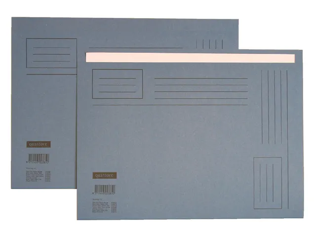 Vouwmap Quantore A4 ongelijke zijde 250gr blauw