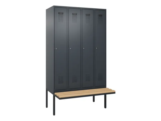 armoire vestiaire avec banc noir et blanc,HxlxP 2120x1200x815mm