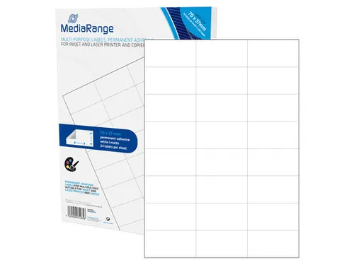 Mediarange Etiketten 99,1X33,9Mm 800Stuk Wit Permanent