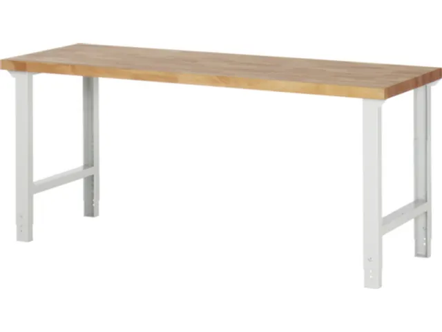 werkbank,HxBxD 790-1140x2000x700mm,beukblad,geolied,draagverm. 750kg