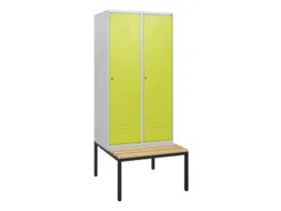locker met bank,HxBxD 1950x800x815mm,2vak,vak B 400mm,cil.-slot