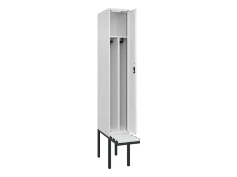 locker met bank,voor scheiding van kleding,HxBxD 2120x300x815mm,1vak