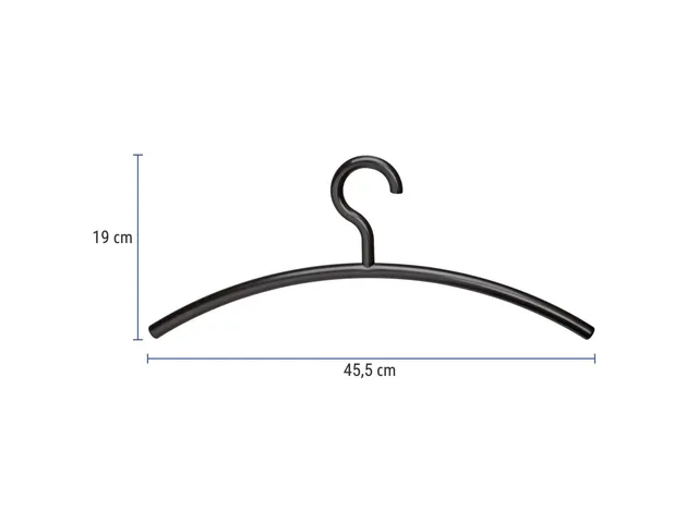 9451590 Kledinghanger MAULlena kunststof 5 stuks 45.5x1.6x19cm zwart