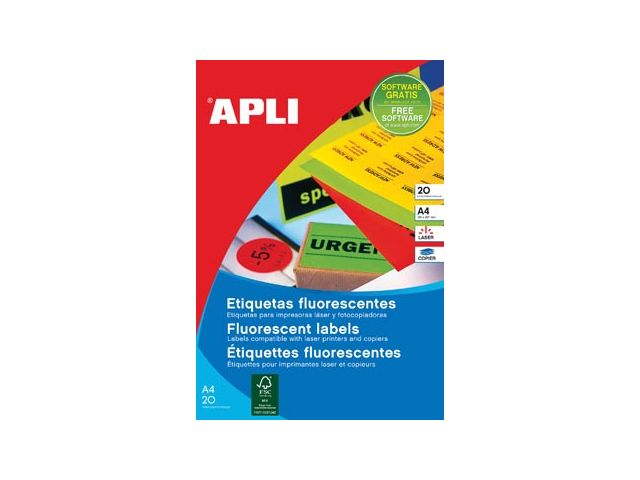 Apli Fluorescerende Etiketten 64x33.9mm Groen | ApliLabels.nl