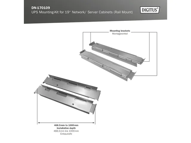 DIGITUS Railkit voor1K-10K UPS voor 19 inch netwerkkasten
