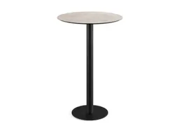 statafel,HxØ 730x700mm,rond,schotelvoet van staal,blad HPL Moonstone