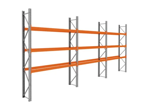 palletstelling,basis+2xaanbouw,HxBxD 3990x8500x750mm,vakl. 3000kg
