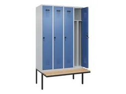 locker met bank,voor scheiding van kleding,HxBxD 2120x1200x815mm,4vak