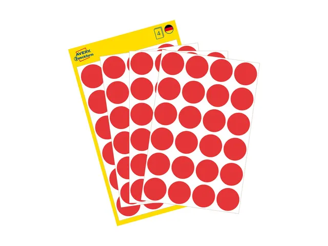 Etiket Zweckform 18mm rond blister 4 vel a 24 et. rood Non-permanent