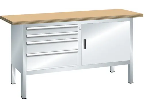werkbank,HxBxD 840x1500x700mm,multiplexblad,draagverm. 1000kg,4voeten