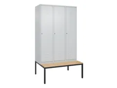 Armoire vestiaire avec banc HxlxP 2120x1200x815mm 3compart.