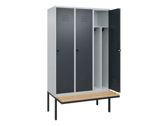 locker voor scheiding van kleding,HxBxD 2120x1200x815mm,3vak
