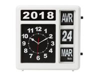 OUTLET Flipover Wandklok Met Kalender 31x31cm Frans