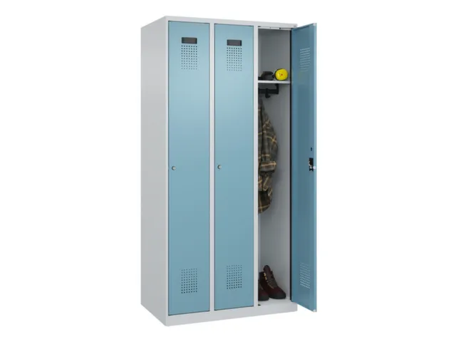 locker,HxBxD 1850x900x500mm,3vak,vak B 300mm,cil.-slot,staand op vloer
