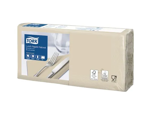 Tork 477350 Lunchservet 33x33cm 2-laags 1/4 vouw 10x200st Natural