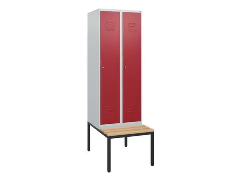 locker met bank,HxBxD 1950x600x815mm,2vak,vak B 300mm,cil.-slot