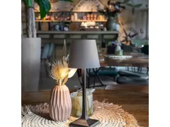 Securit Tafellamp Milano LED Zwart-Taupe oplaadbaar dimbaar