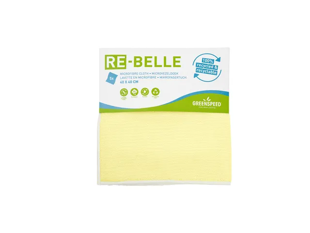 Microvezeldoek Greenspeed Re-belle 40x40cm geel 5 stuks