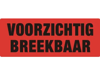 Etiket 50x130mm Oranje Voorzichtig Breekbaar Rol 500 Stuks - 1