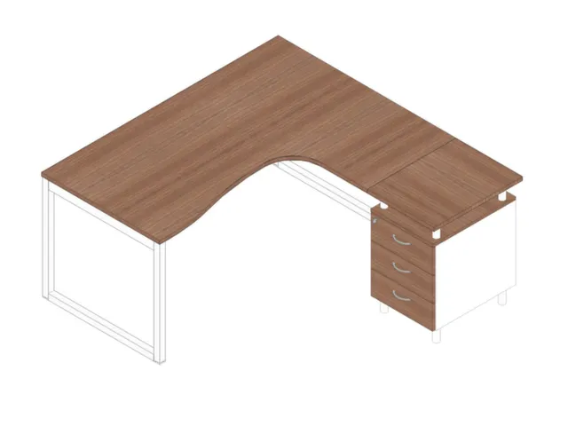 Bureauset Bureau Staand Ladeblok Rechts 730x1600x1650mm Canaletto Wit