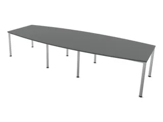 vergadertafel,HxBxD 740x3600x1400mm,vatvormig,MS-donkergrijs - 1