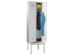 locker met bank,HxBxD 2150x800x500mm,2vak,RAL7035,front RAL7035
