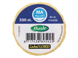 Voedseletiketten 59x23x59mm Flushlabel MA weg op WO