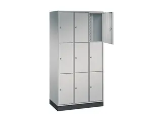 lockerkast,HxBxD 1950x920x500mm,3x3vakken,cil.-slot,sokkel - 1