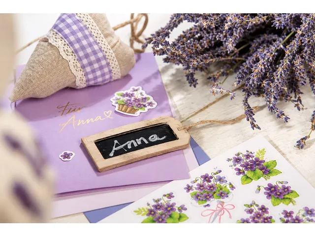 papieretiket Z-design Creative pakje a 3 vel viooltjes