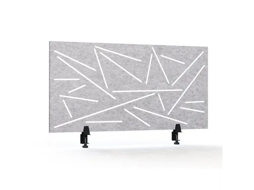 Akoestisch Bureaupaneel met patroon uitsnede 60x120cm Lichtgrijs