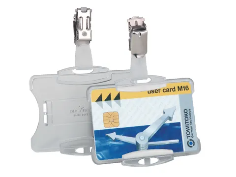 Veiligheidspashouder Durable 8118 open met clip 54x85mm