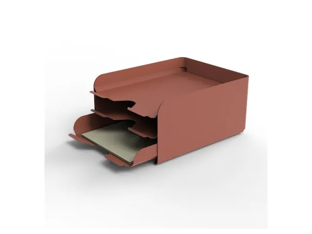 ODBLOC metalen brievenbak 3-delig terracotta
