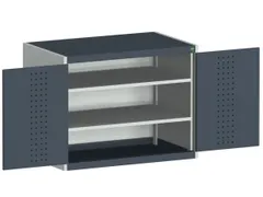 kast met geperforeerde platen,HxBxD 800x1050x650mm,2xStalen bodem