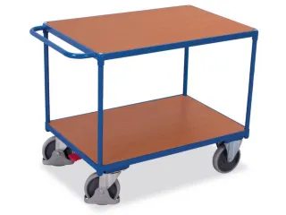 Tafelwagen 500kg 1000x600mm 2 Etages Houten Plaat - 1