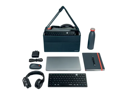 Leitz Hot Desking Stoffen opbergtas Fluweel Grijs 35,5x21x20cm