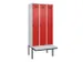 locker met bank,voor scheiding van kleding,HxBxD 2120x900x815mm,3vak