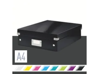 Sorteerbox WOW Click & Store 281x100x370mm zwart 85% gerecycled karton - 2