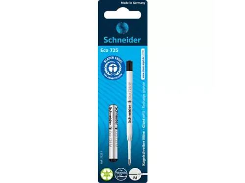 Balpenvulling Schneider Eco zwart 2 stuks op blister