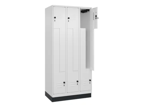 Z-garderobekast,HxBxD 1950x900x500mm,vak B 150/300mm,draaigrendel