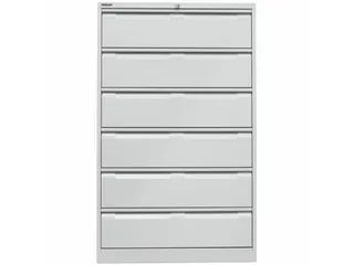 fichekast,HxBxD 1321x800x622mm,drie banen,6lade(n),romp lichtgrijs - 1