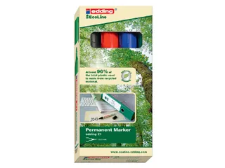 Viltstift edding 21 EcoLine rond assorti 1.5-3mm doos à 4st - 1